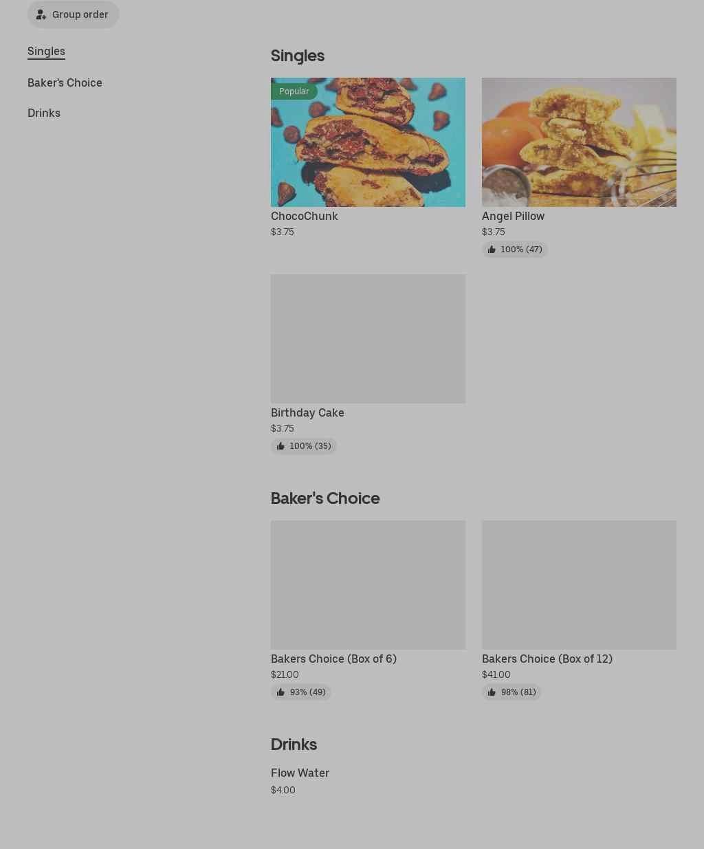 Courage Cookies Menu