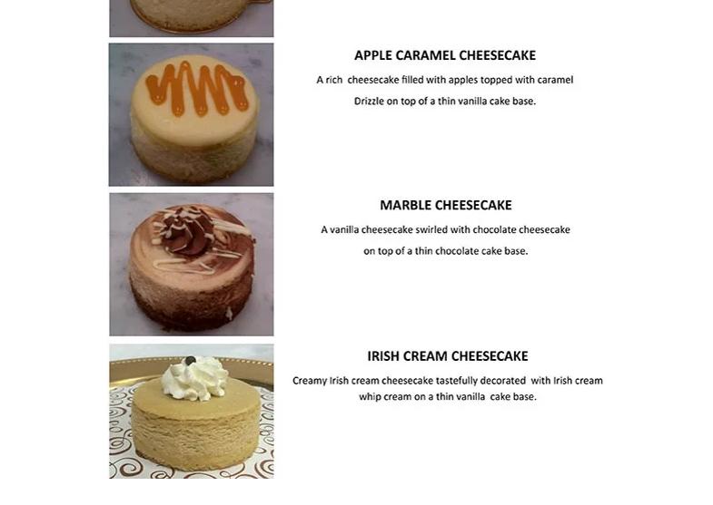 sweet signatures Menu