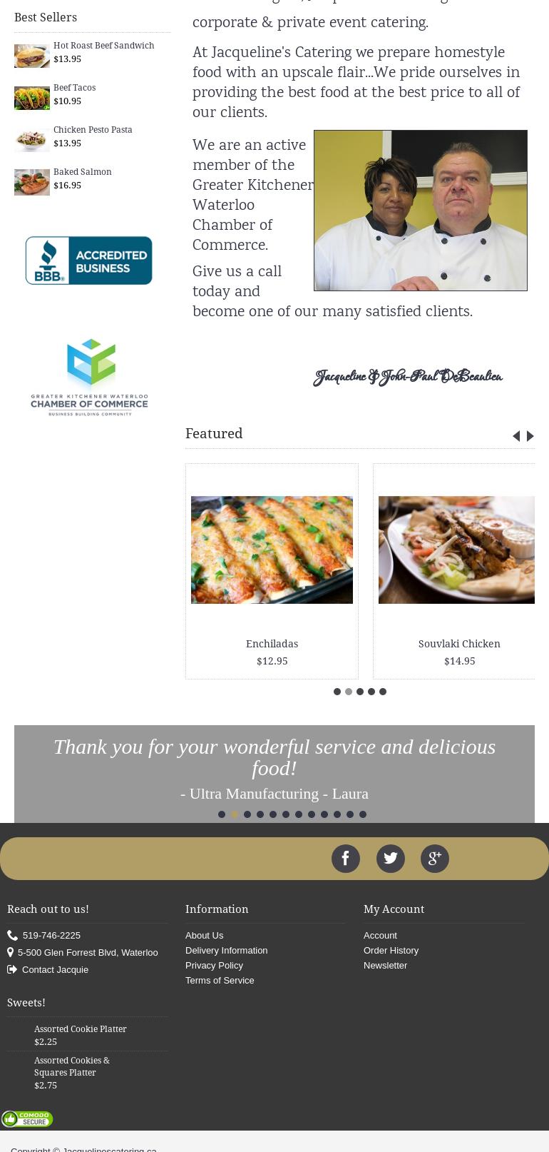 Jacqueline's Catering Menu