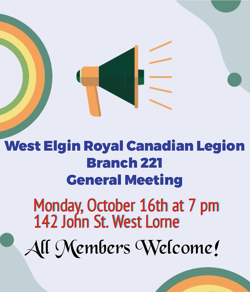 Royal Canadian Legion Branch 221 142 John St, West Lorne Ontario N0L 2P0