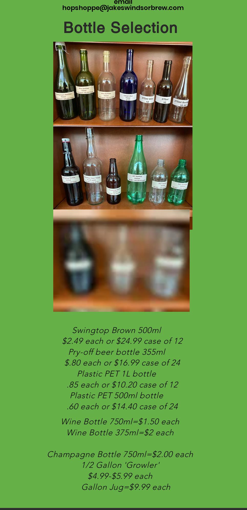 Jake's Windsor Brew Menu