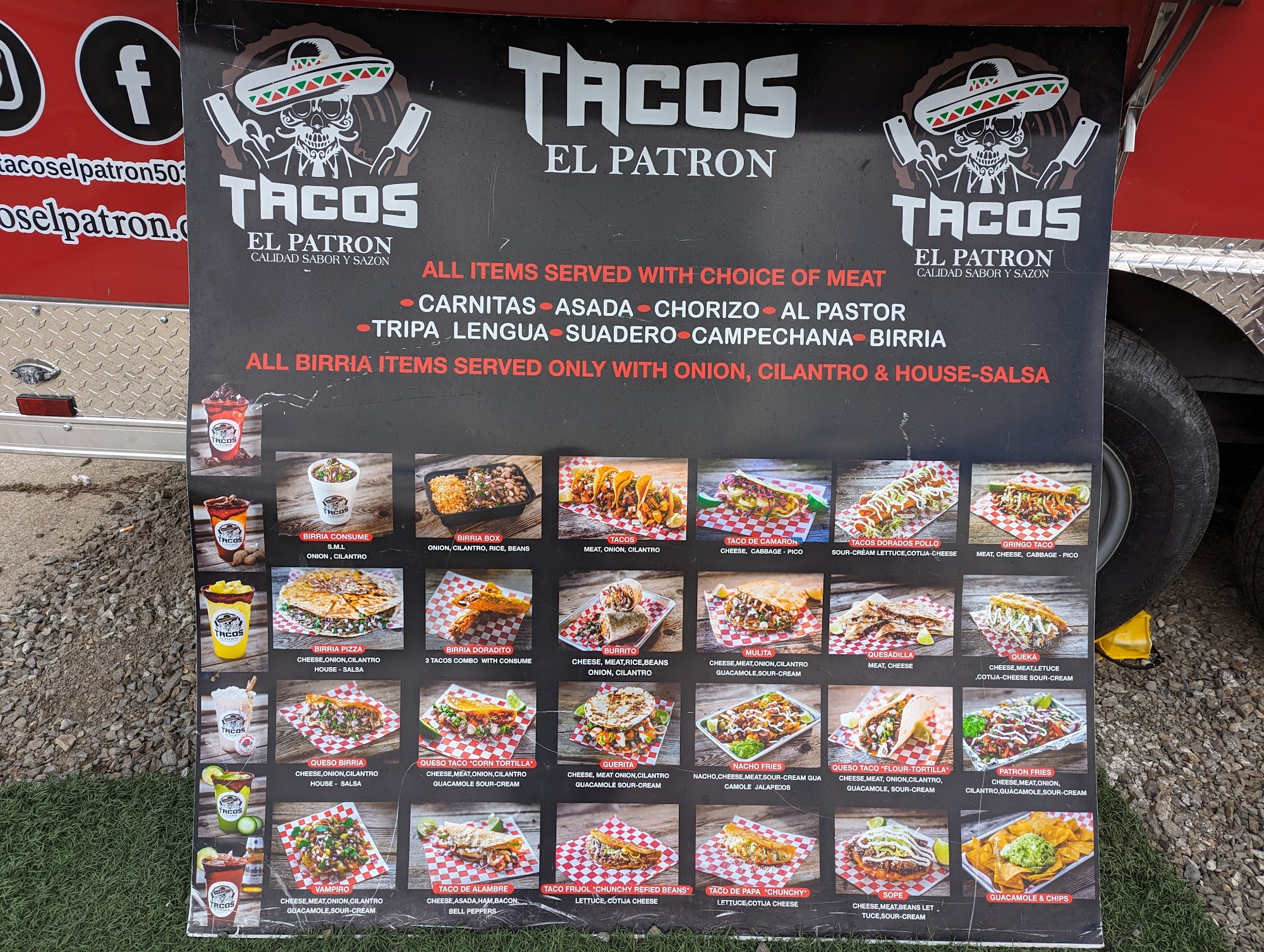 Tacos el patron Menu
