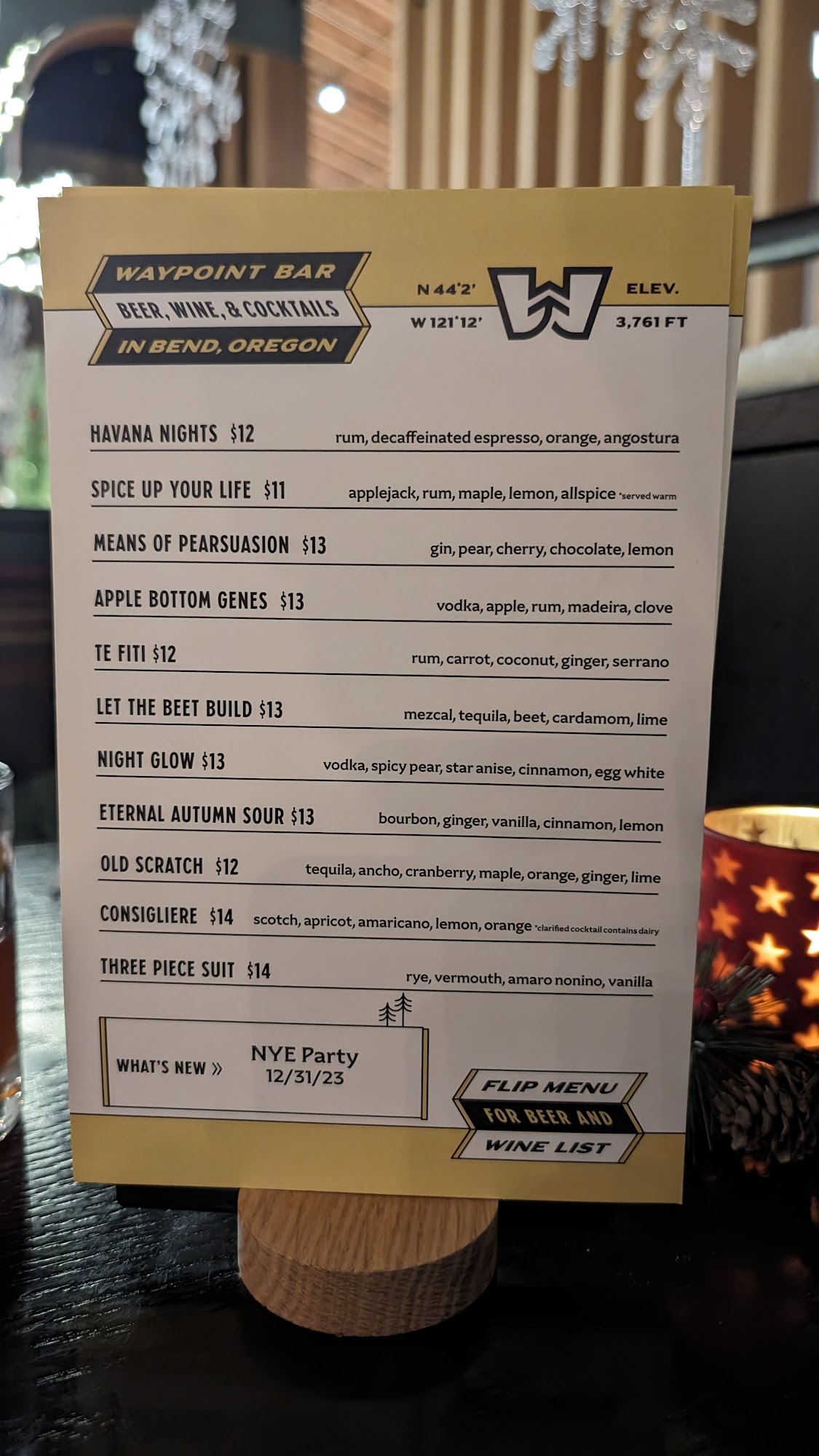 The Grove Menu