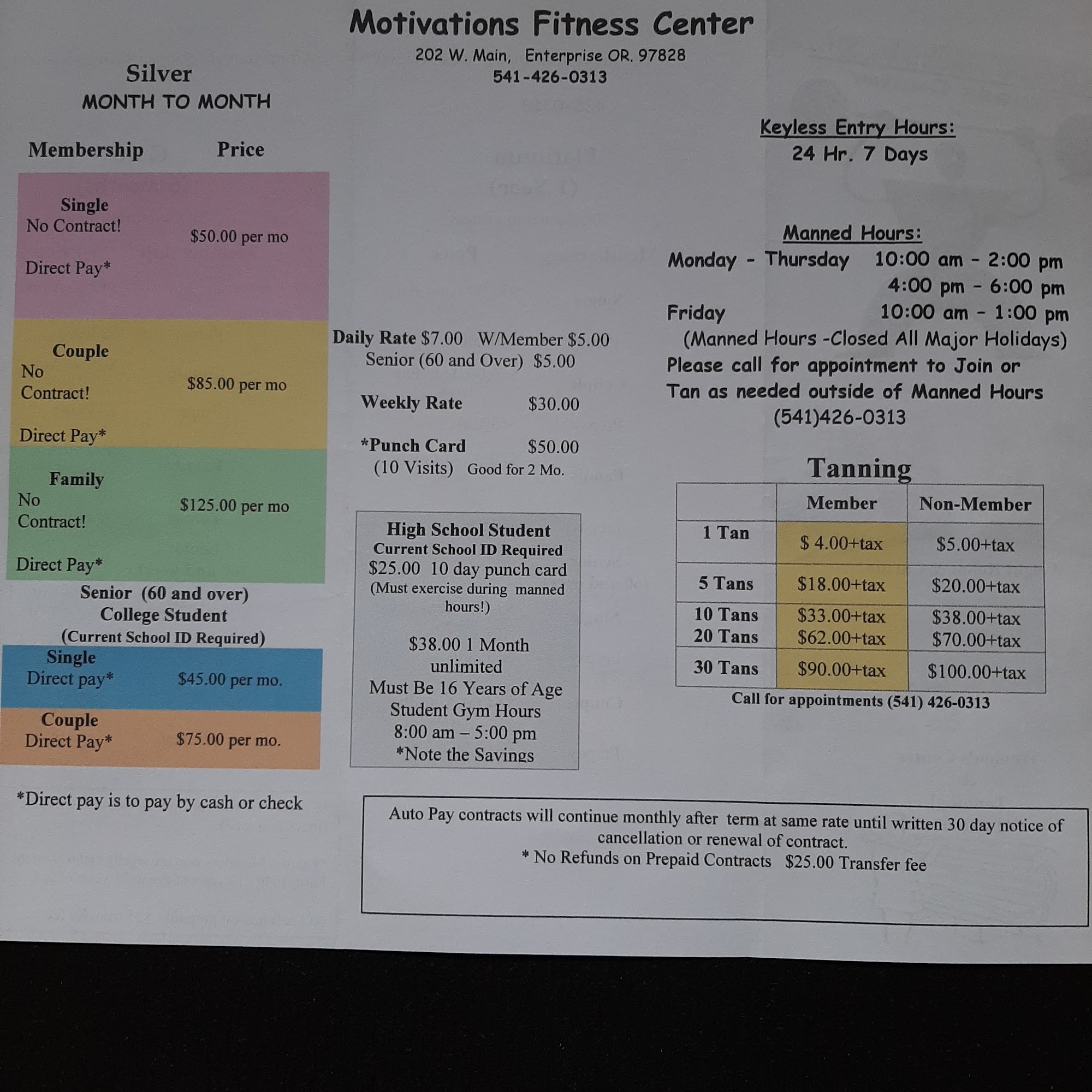 Motivations Fitness Center LLC 202 W Main St, Enterprise Oregon 97828