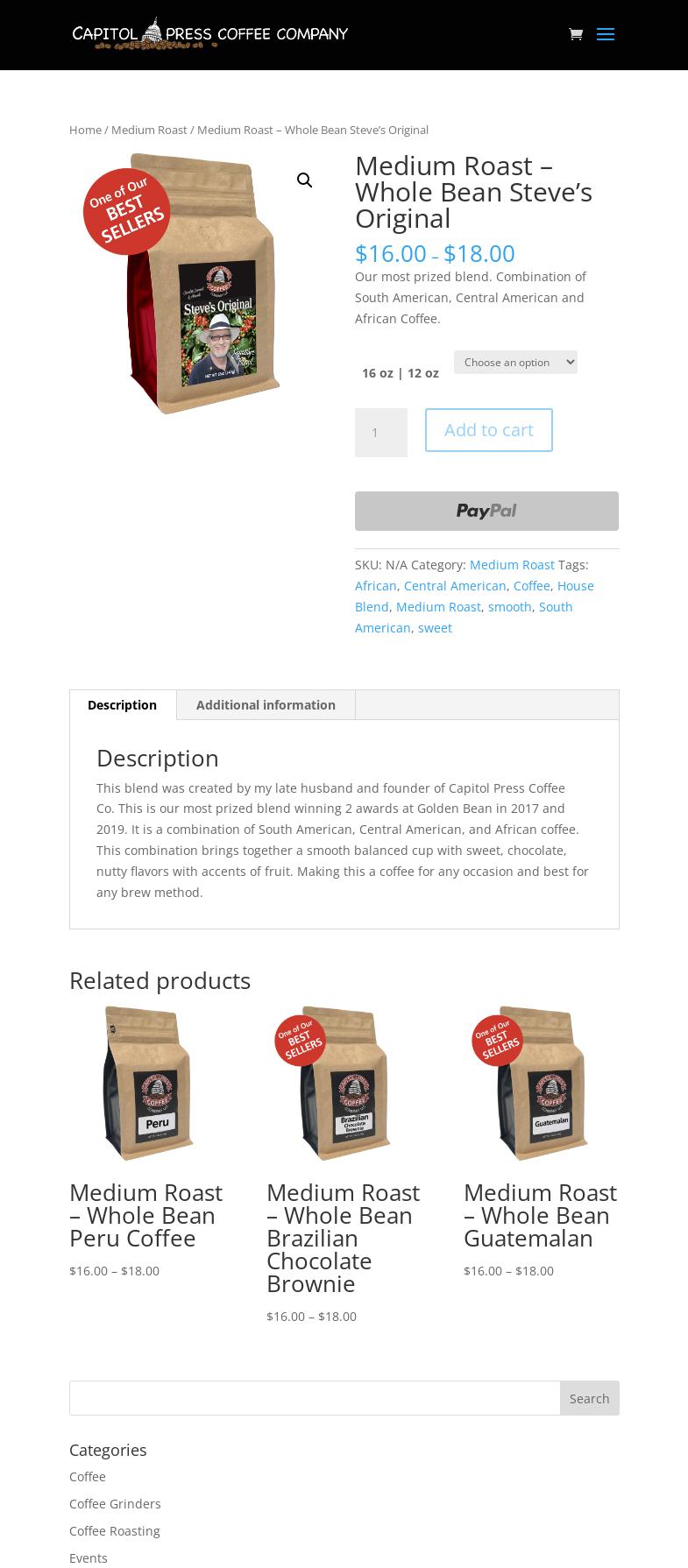 Capitol Press Coffee Co. Menu