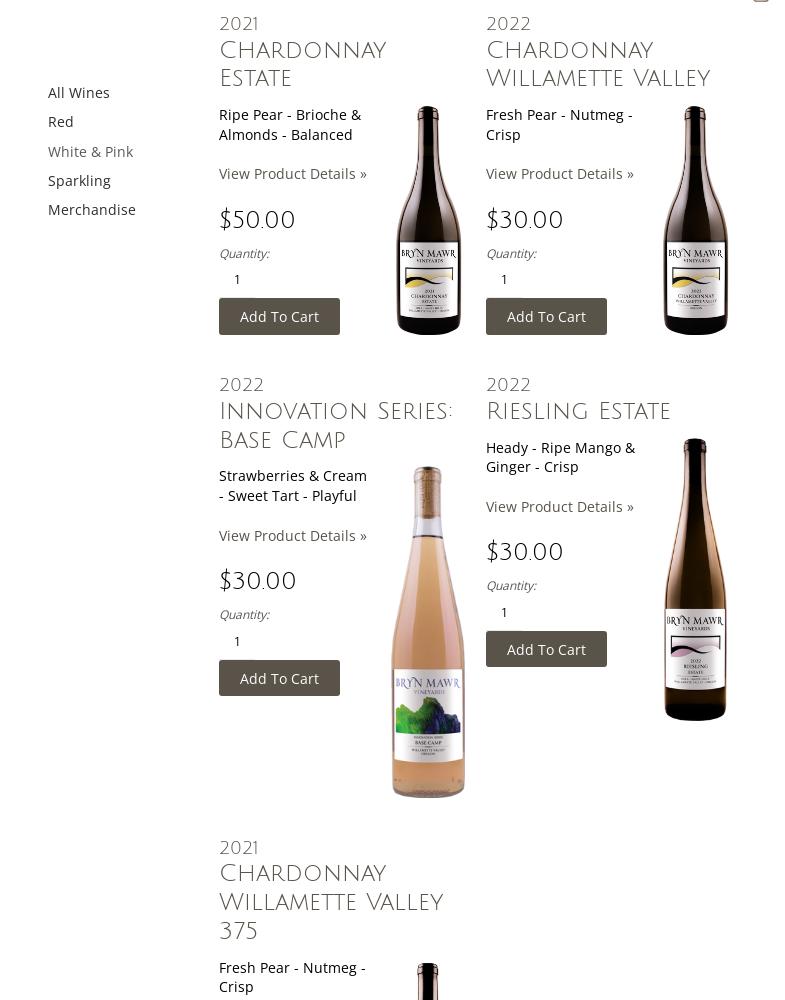 Bryn Mawr Vineyards Menu