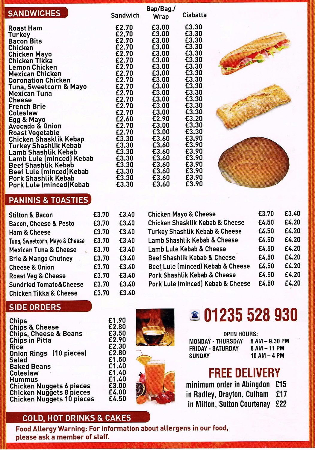 Crumbs Menu