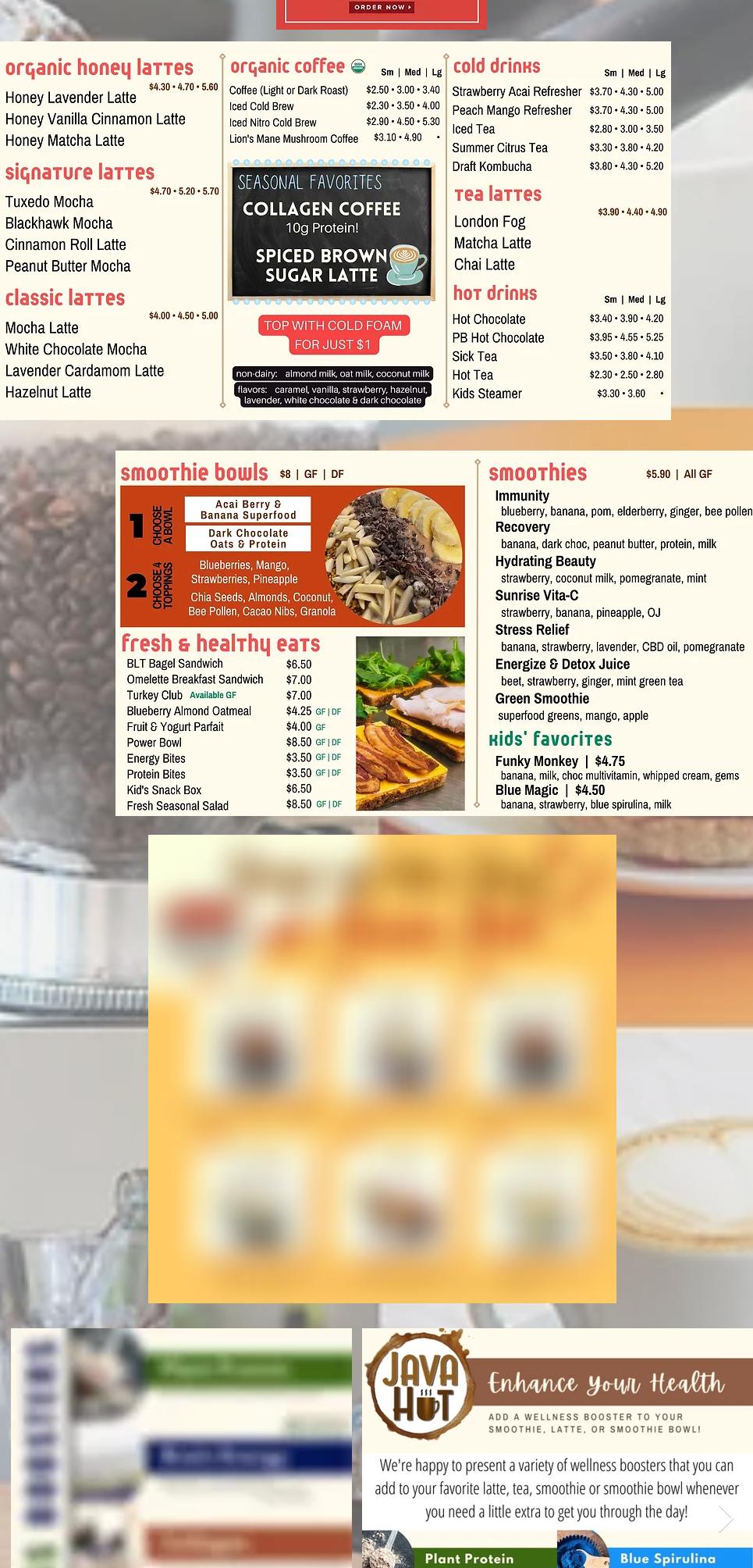 Health Hut Stores - Beaver Menu