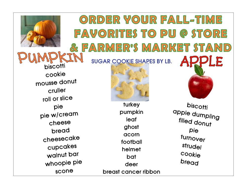 Vallos Bakery, LLC Menu