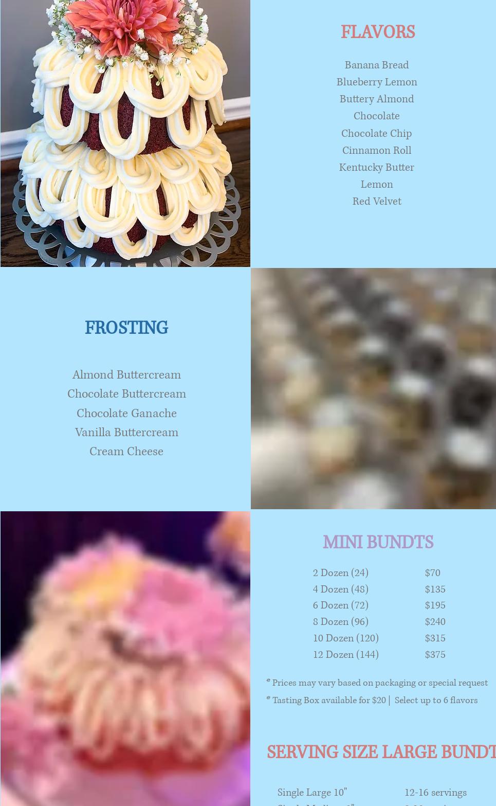 L&K Bundt Shop Menu