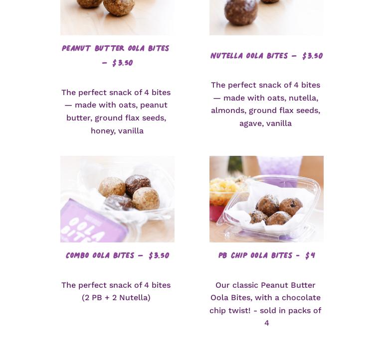 Oola Bowls Intercourse Menu