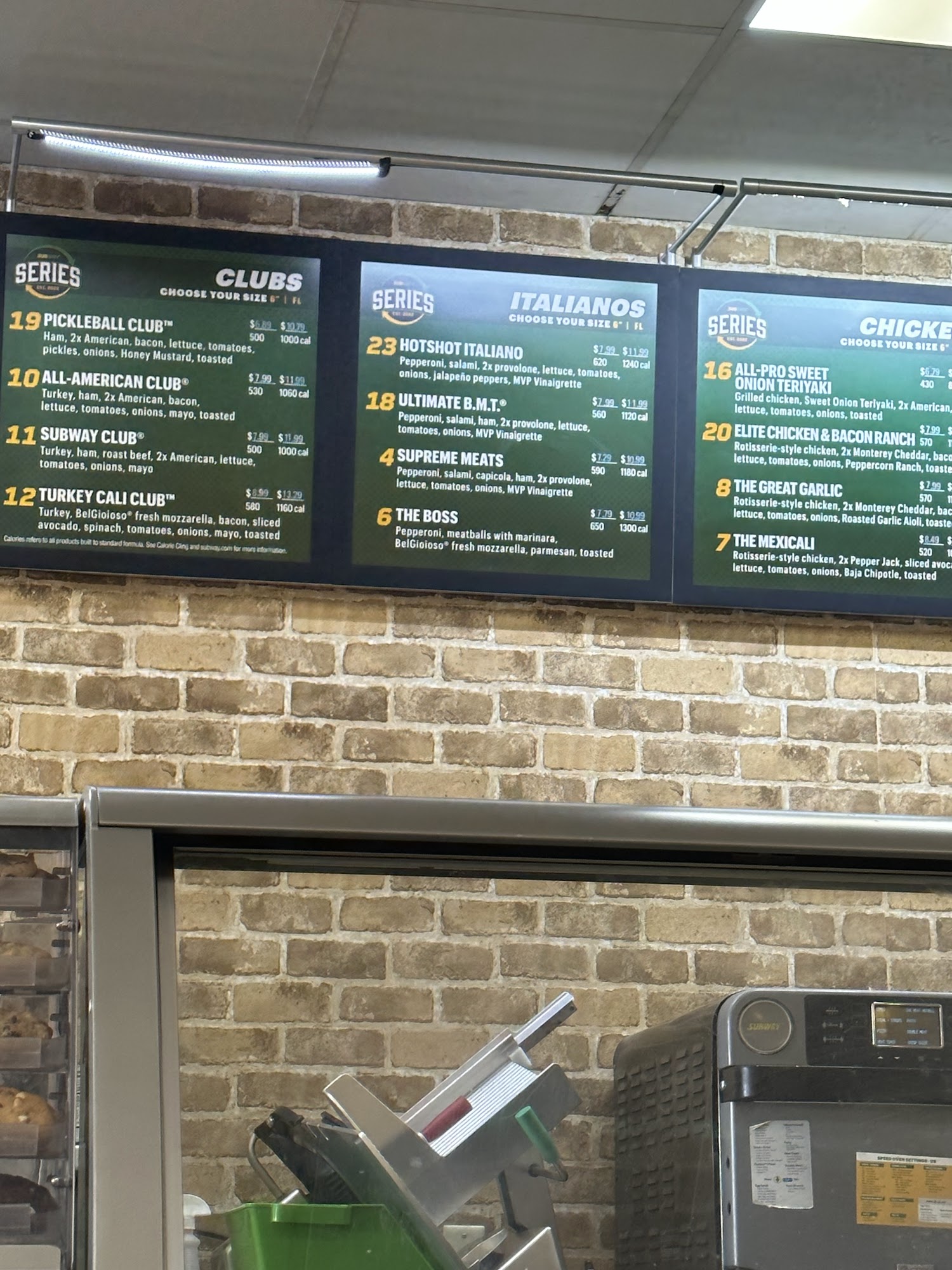 Subway Menu