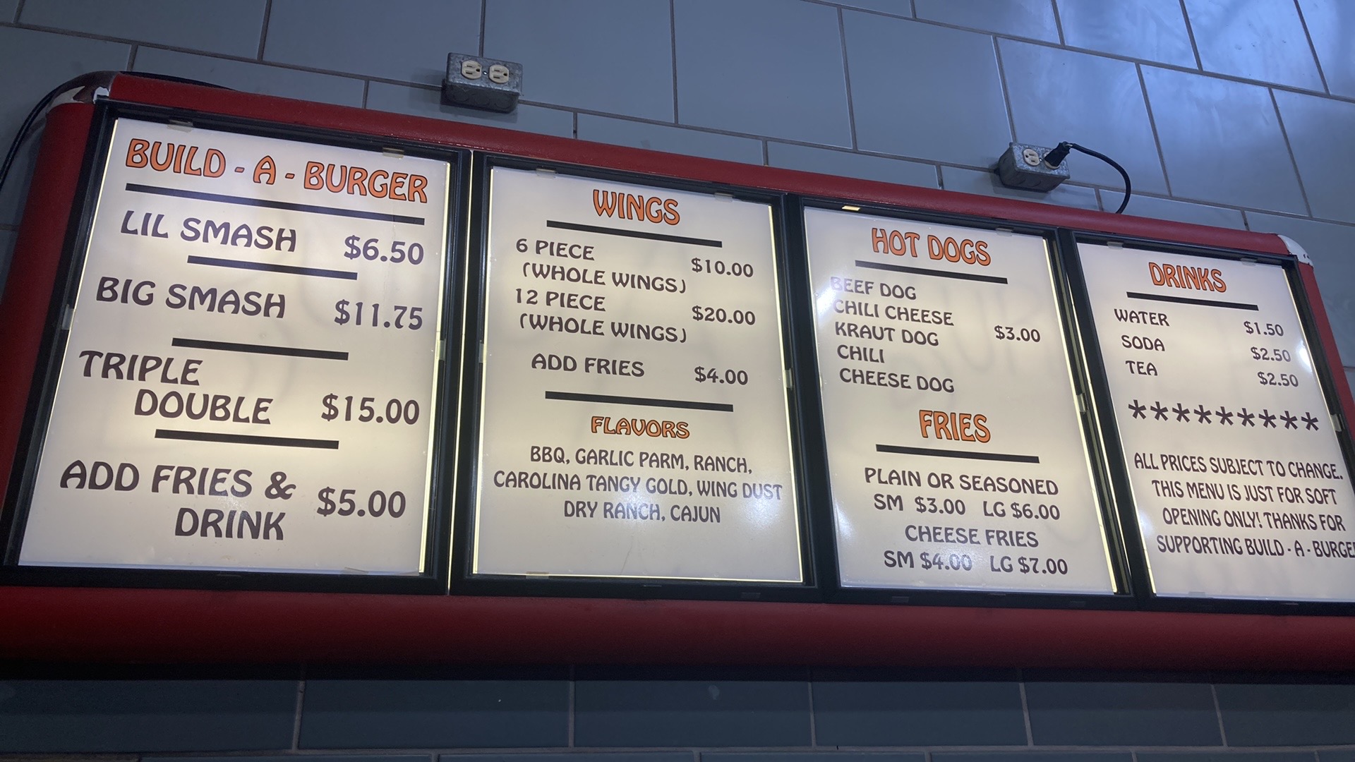 Build-A-Burger Menu