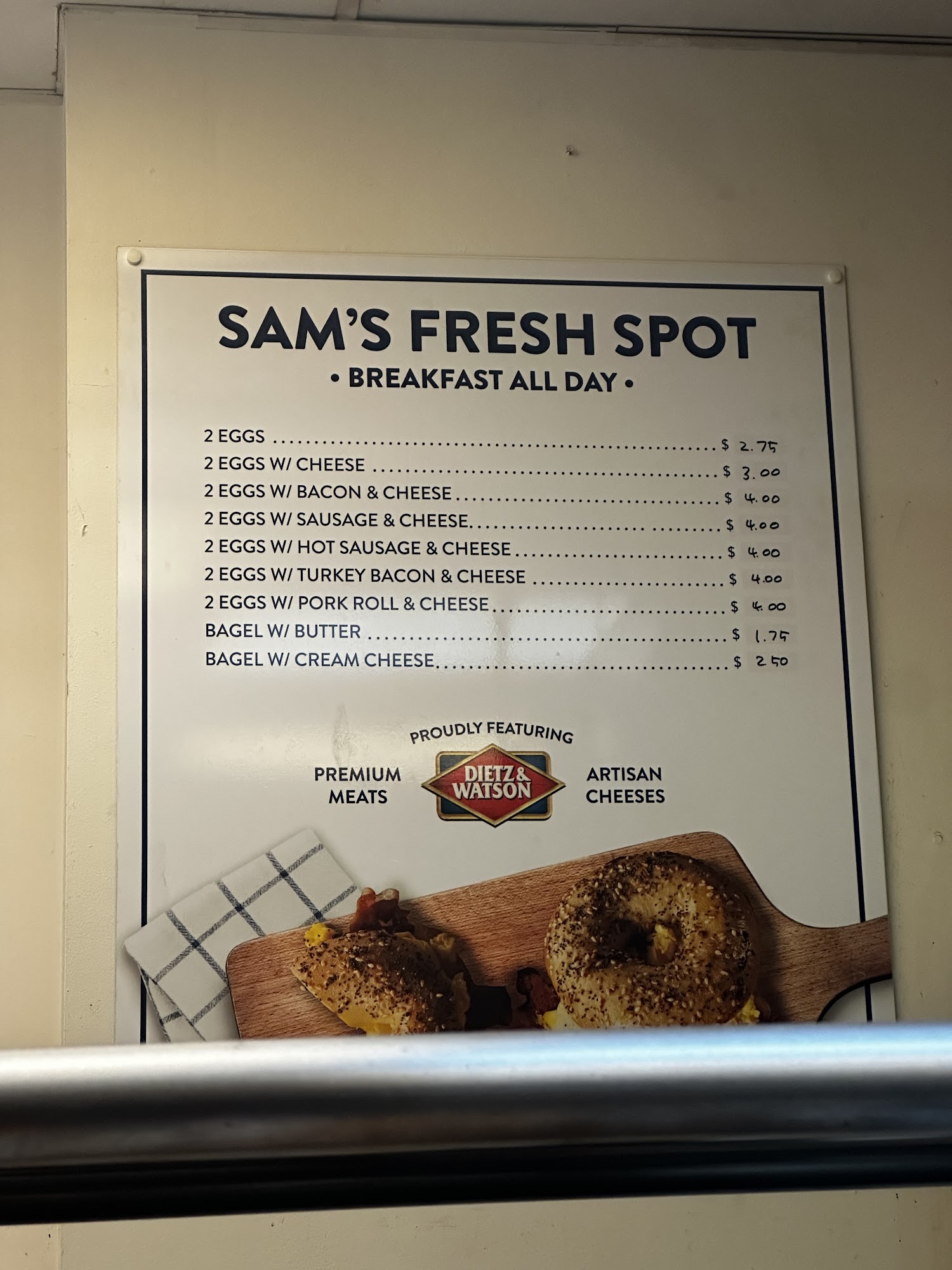 Sam's Fresh Spot Menu
