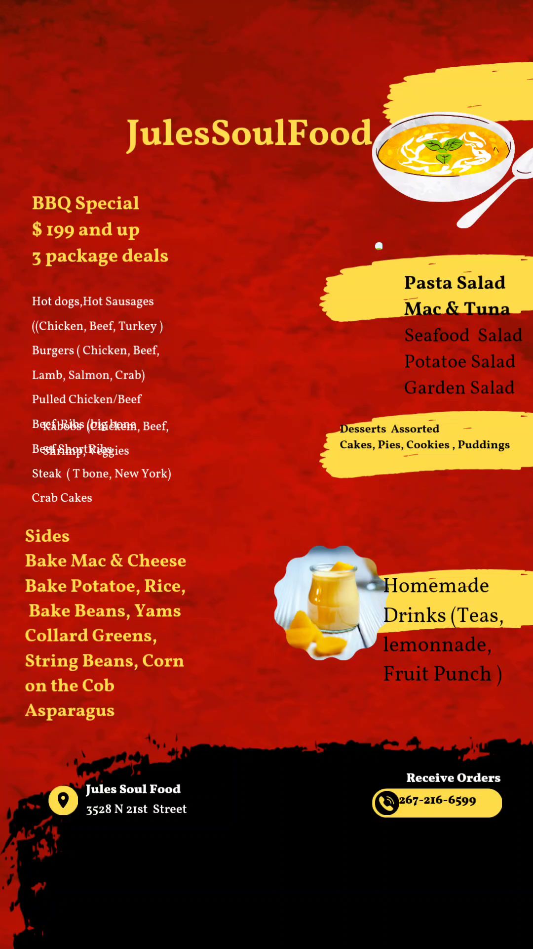 Jules Soulfood Kitchen Menu