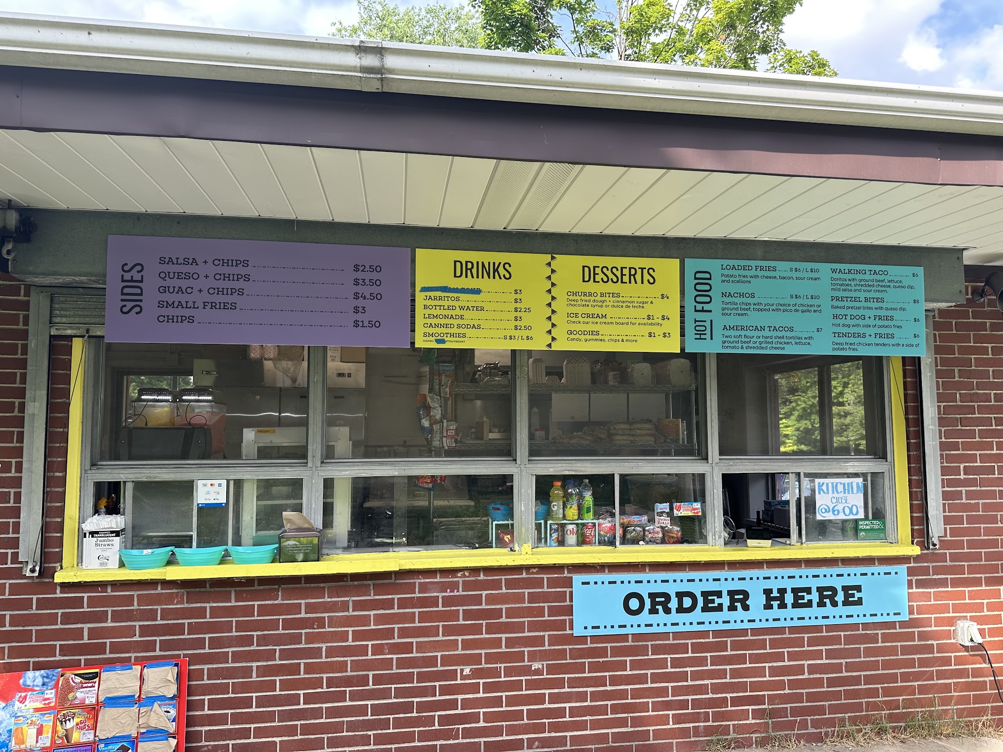 Dormont Pool Concession Stand Menu