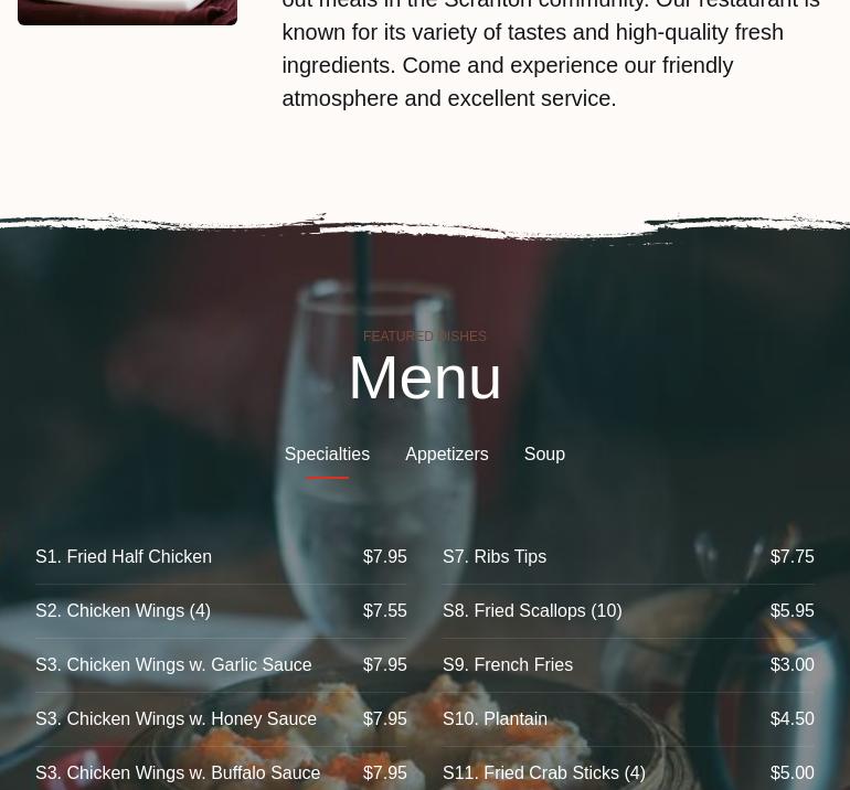 Tintin chinese restaurant Menu