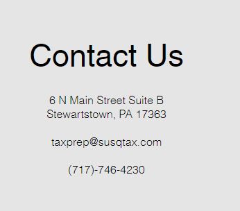 Susquehanna Tax Solutions 6 N Main St B, Stewartstown Pennsylvania 17363