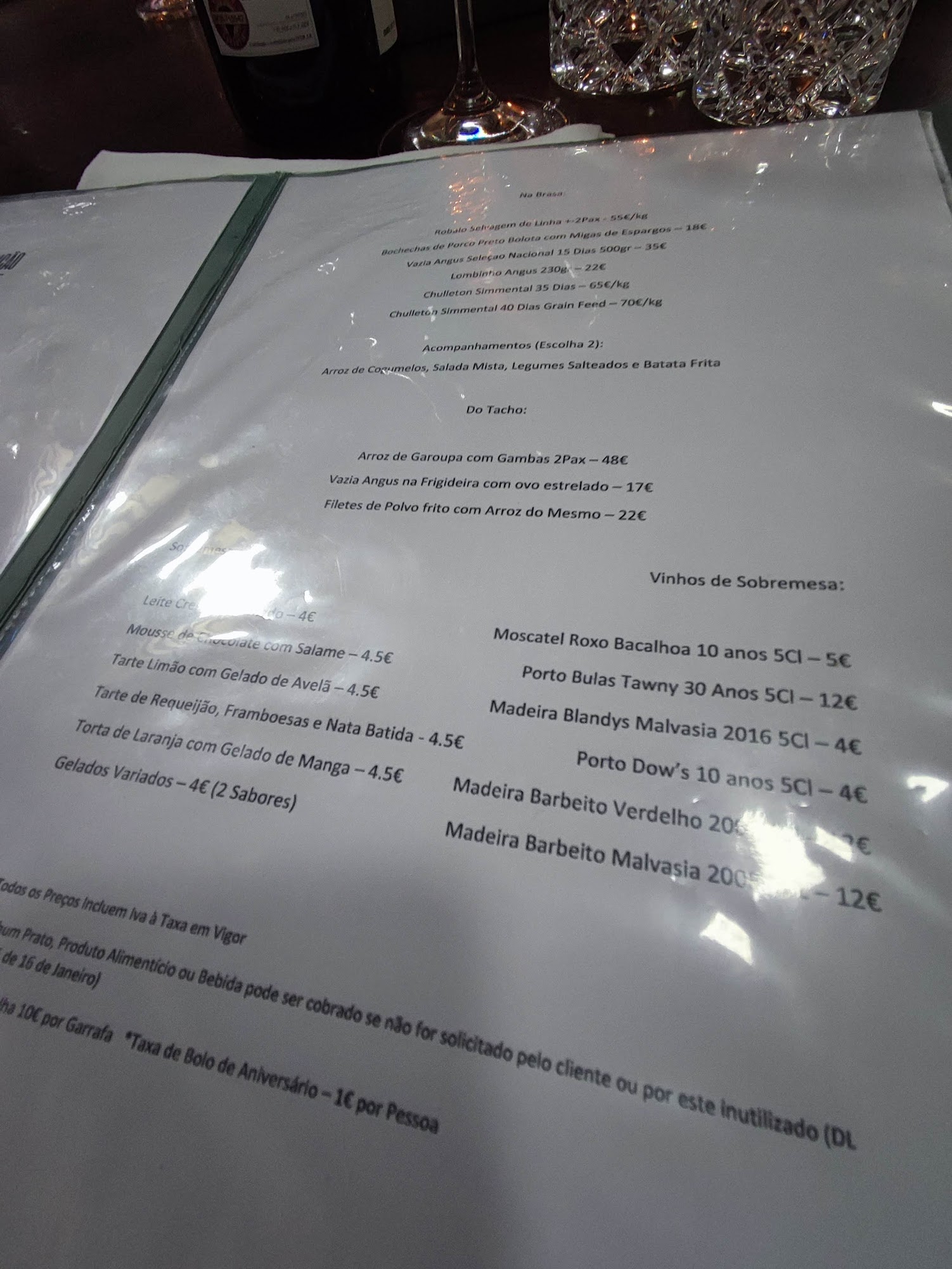 Fogo e Tradição Menu