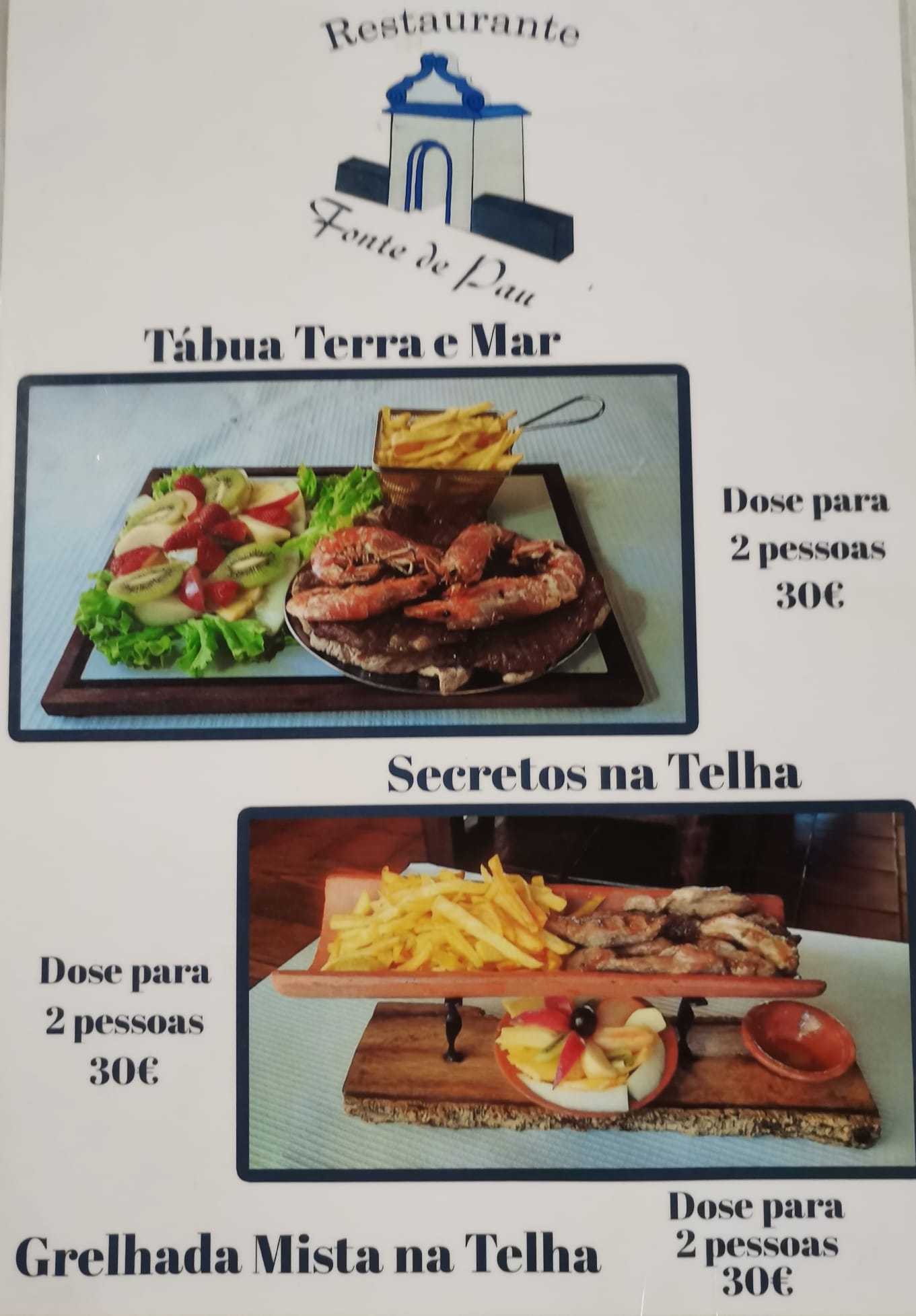 Fonte de Pau Menu