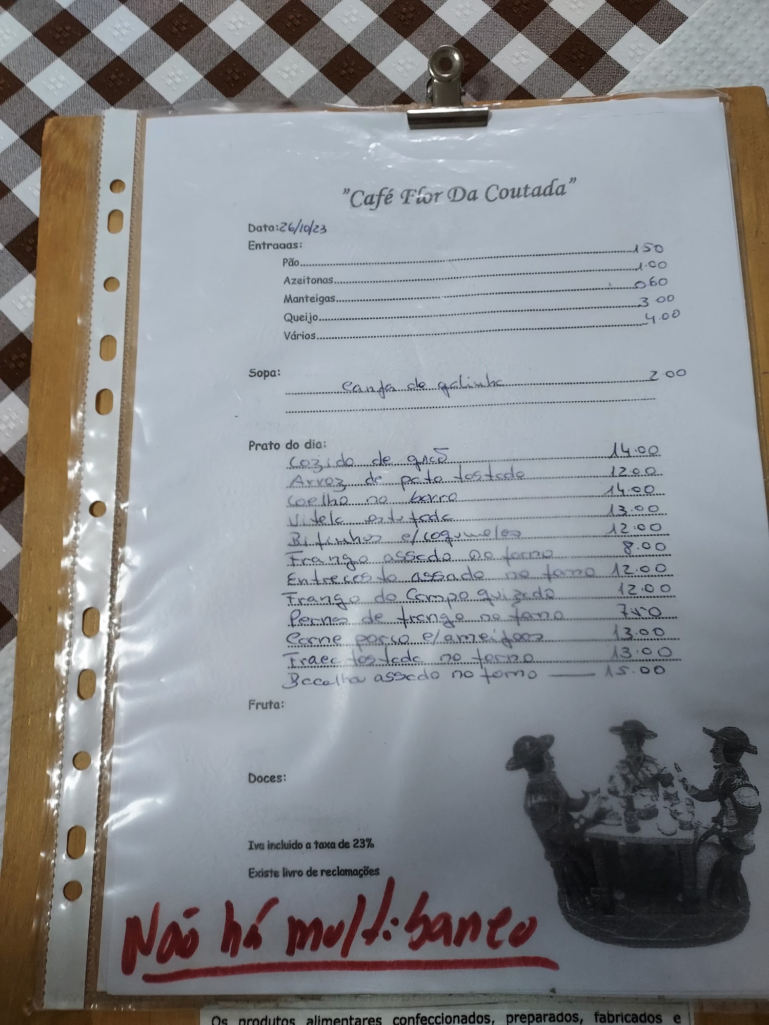 Flor da Coutada Menu