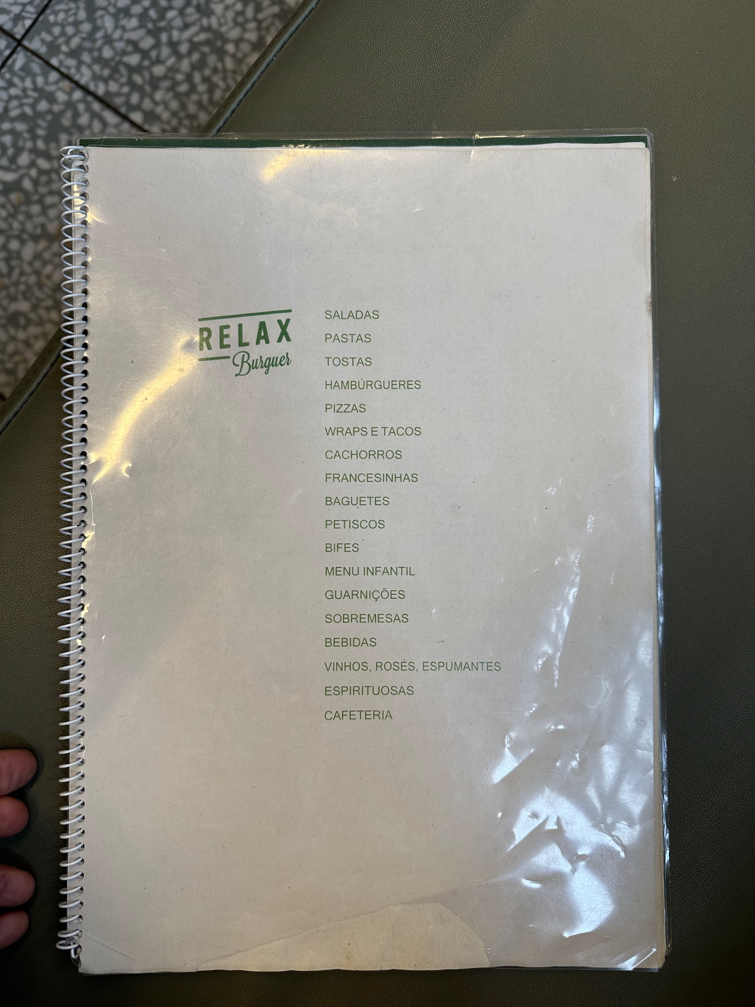 Hamburgaria Relax Menu