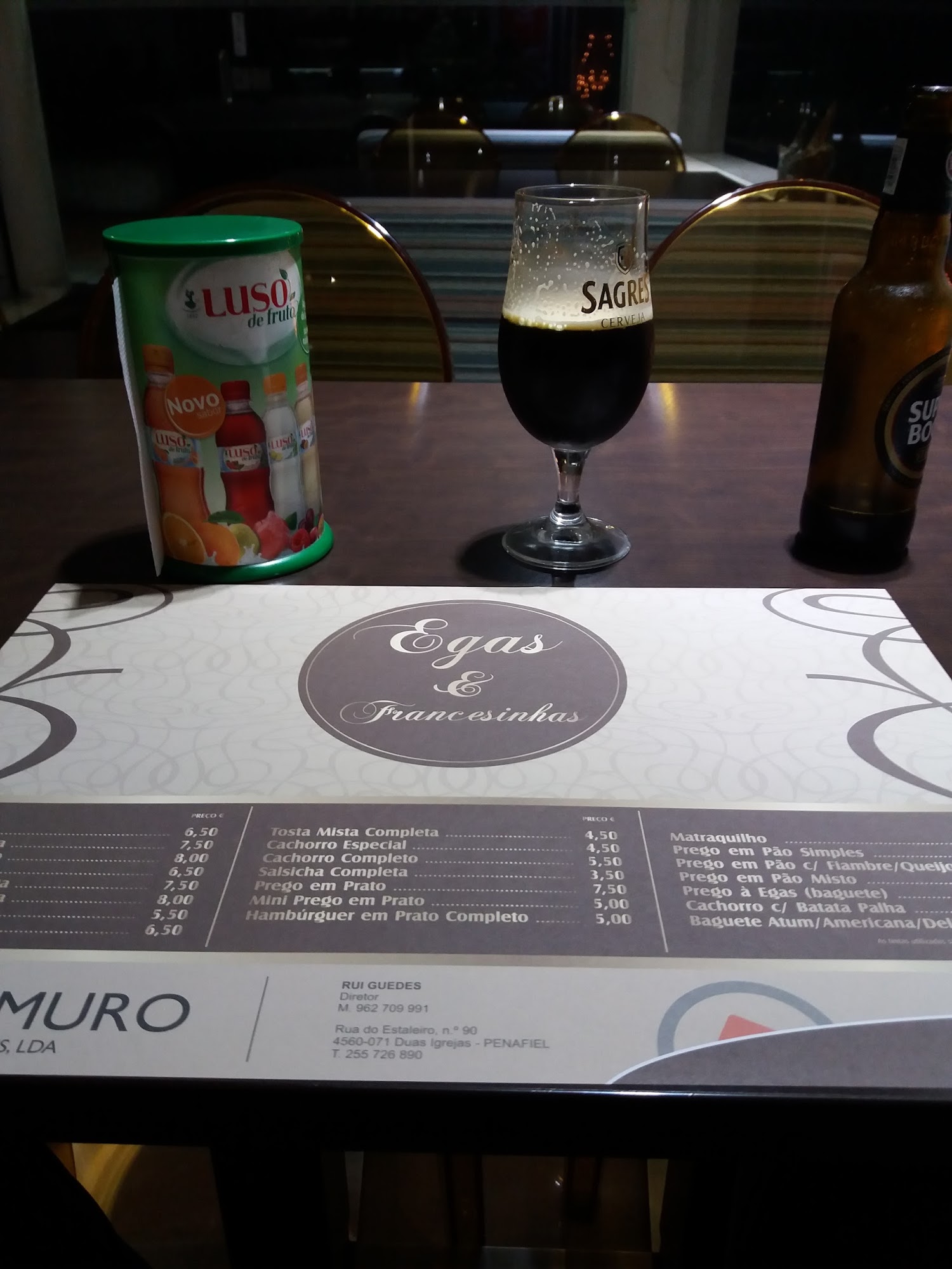 Egas & Francesinhas Menu