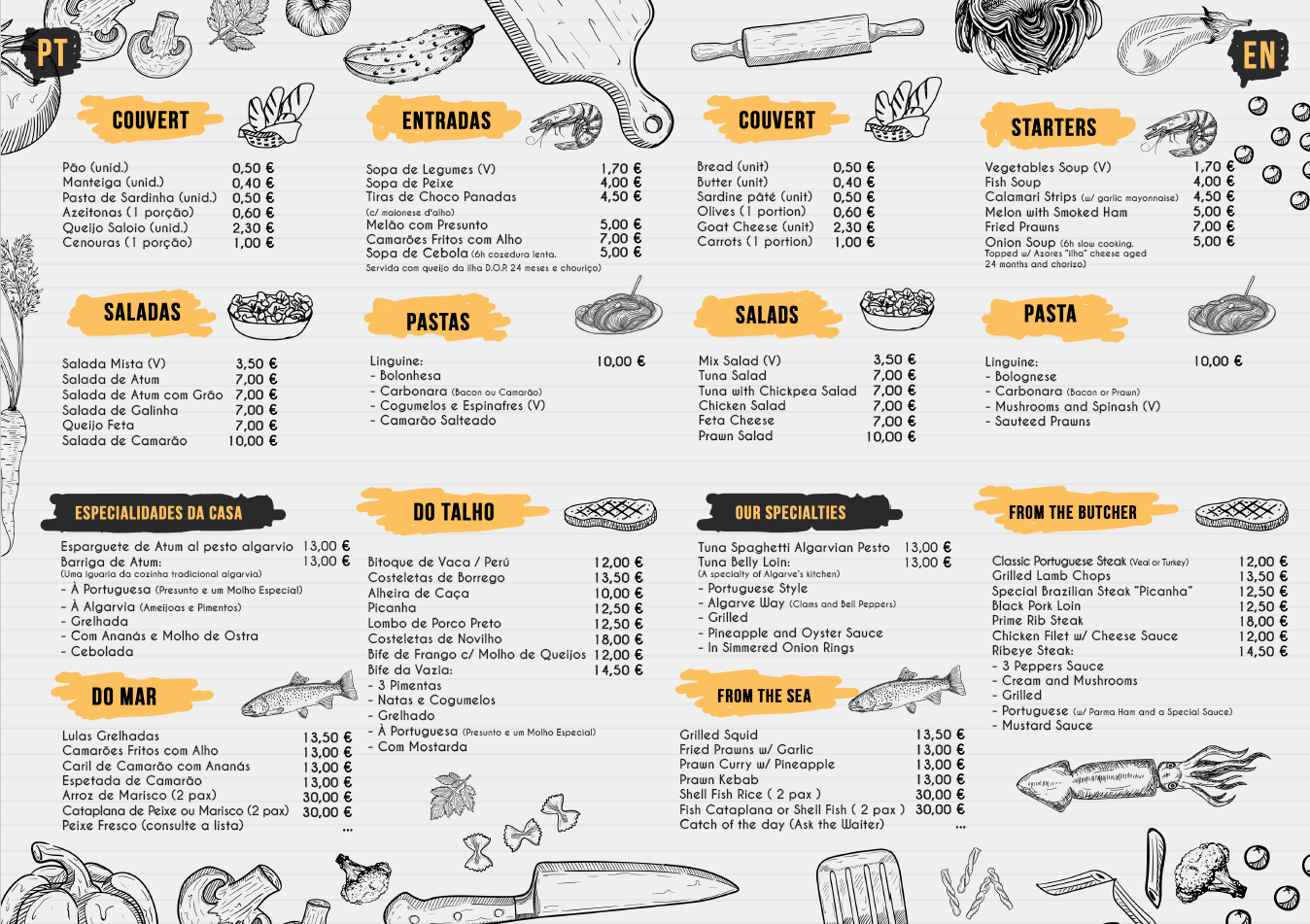 Golfe-Sol Menu