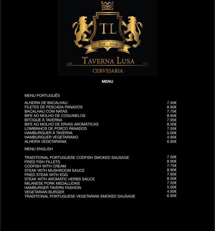 Café 100 Papas Menu