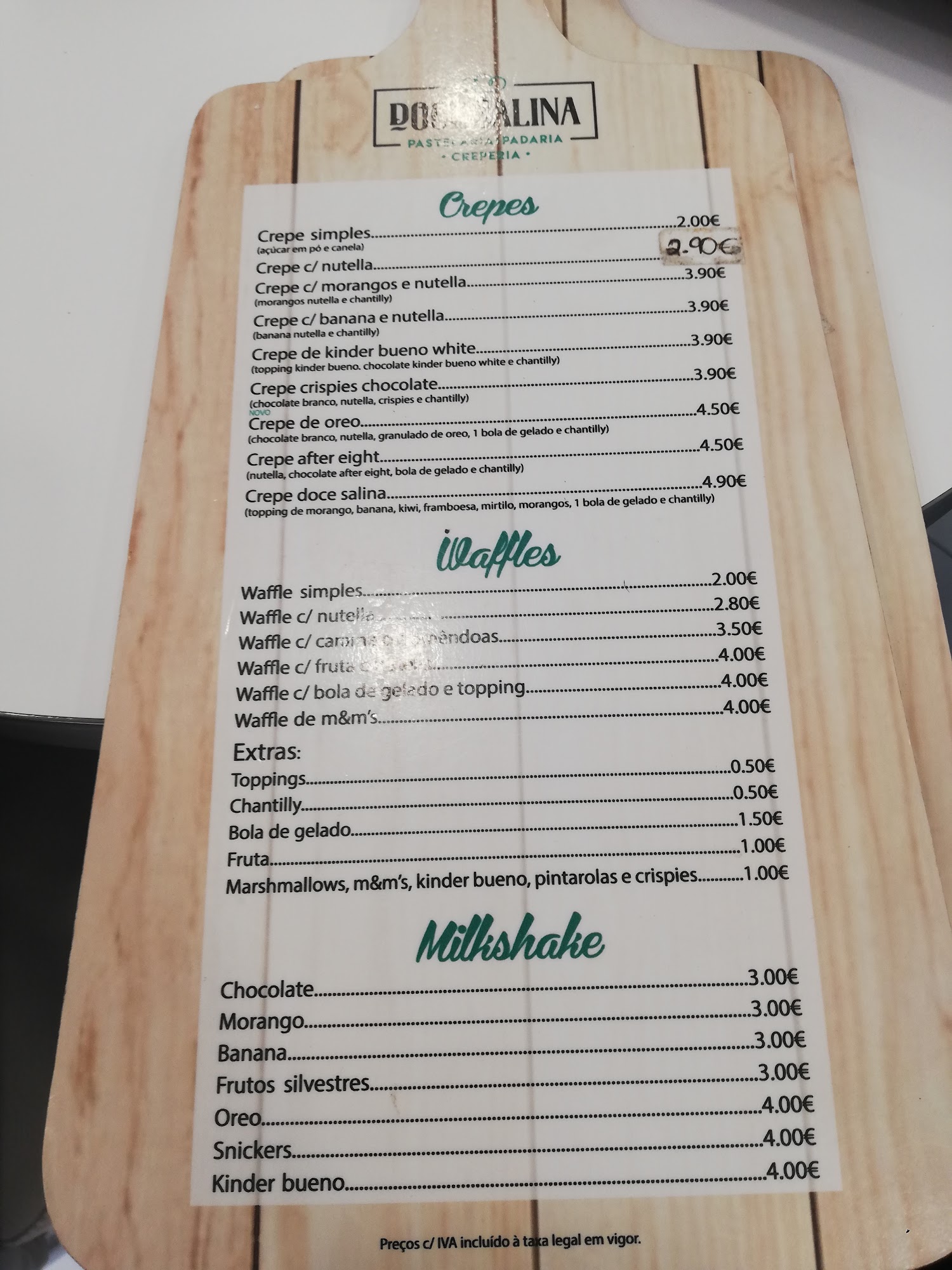 Doce Salina Menu