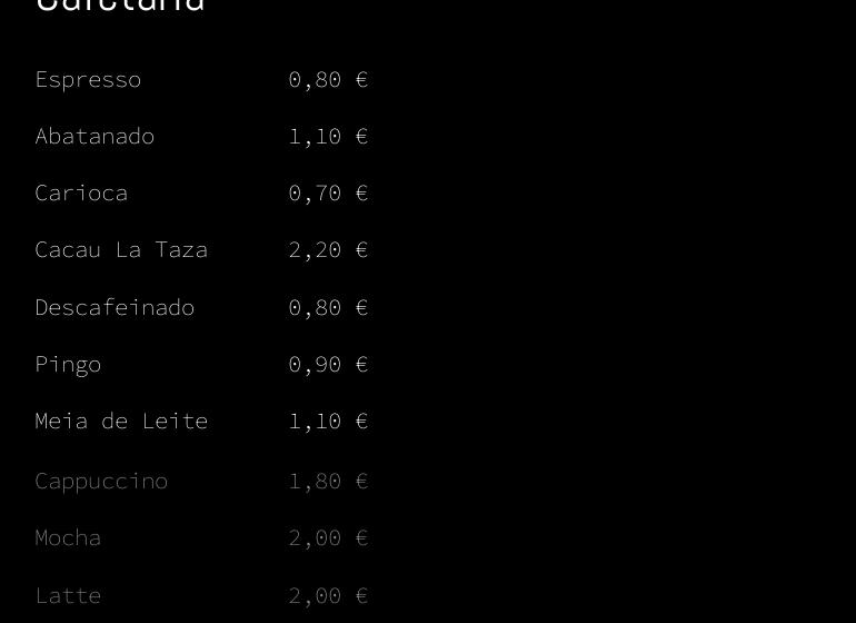 Marma- Coffee & Brunch Menu