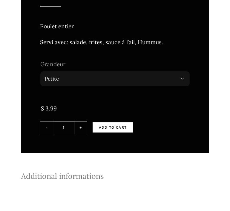 Marché Yasmine Menu