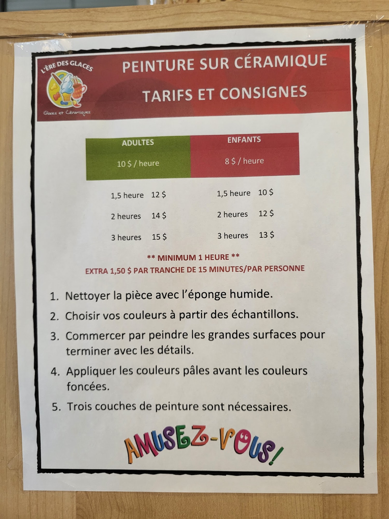 L'Ère Des Glaces Menu