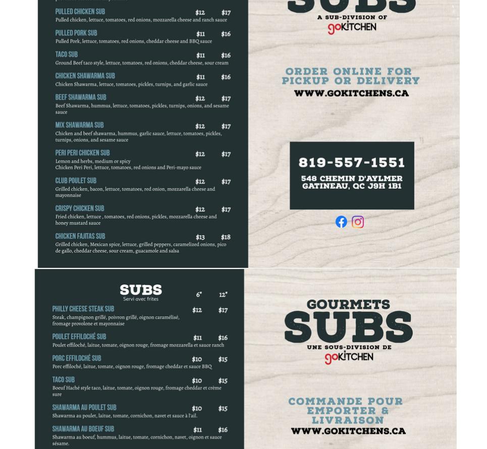 PoutineBar Menu
