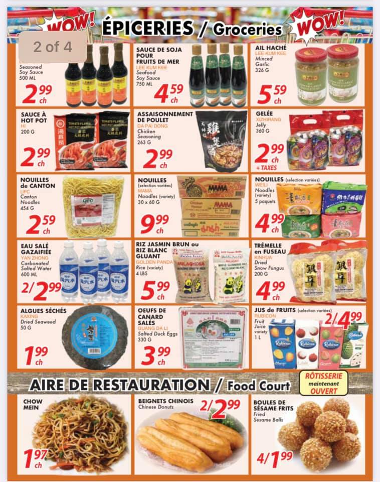 Marché Ocean Plus Menu