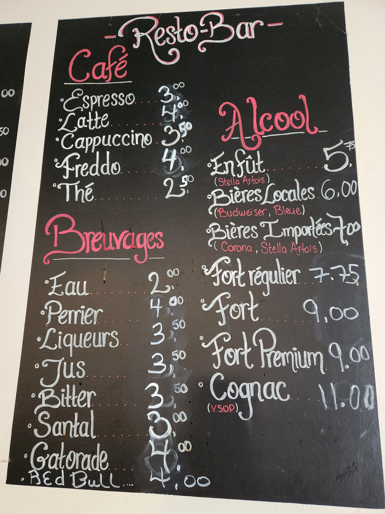 Resto Bar Romcafe Menu