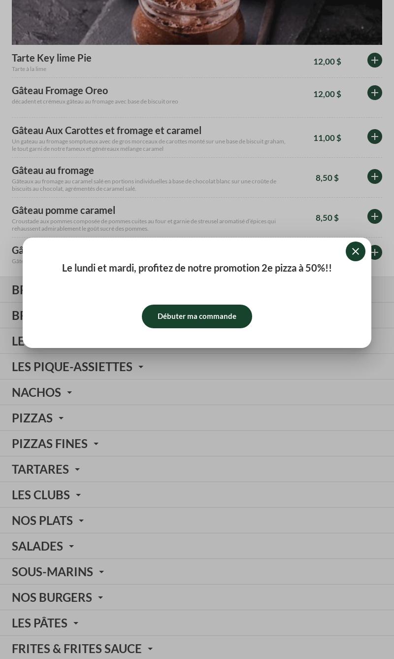 La Belle et la Brute Menu