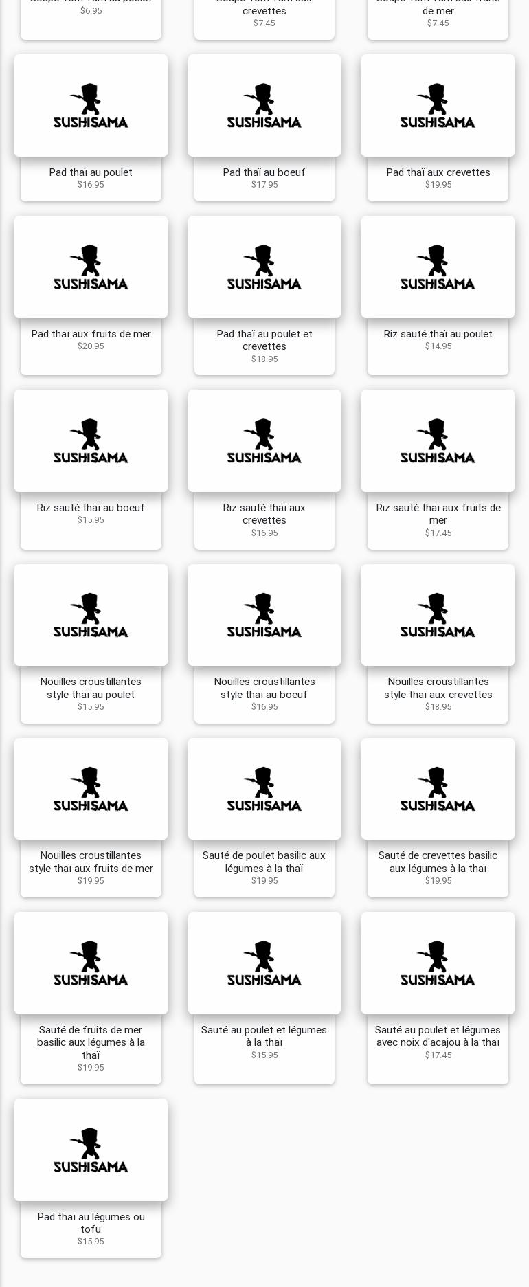 Sushi Sama (CDN) Menu