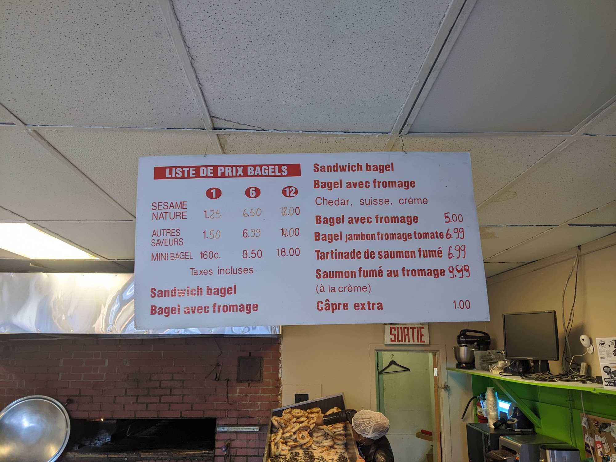 Beaubien Bagel Menu