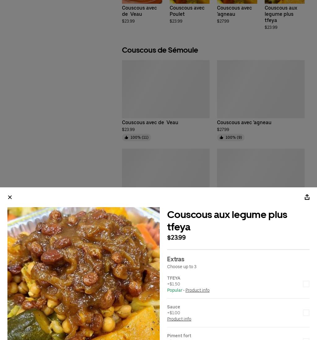 Couscous Express Menu