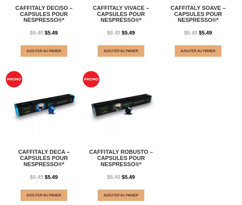 Caffitaly Canada Menu