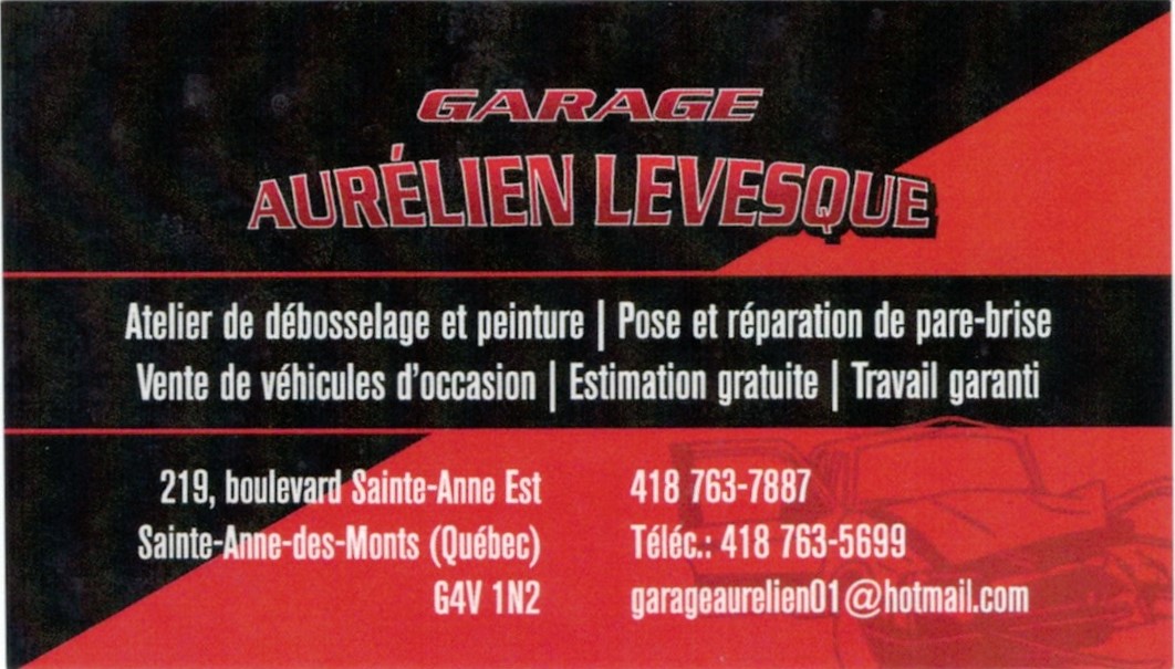 Garage Aurelien Levesque 219 Bd Ste Anne E, Sainte-Anne-des-Monts Quebec G4V 1N2