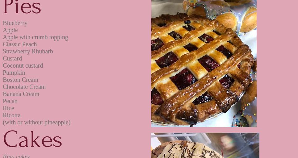 Buono's Bakery Cranston Menu