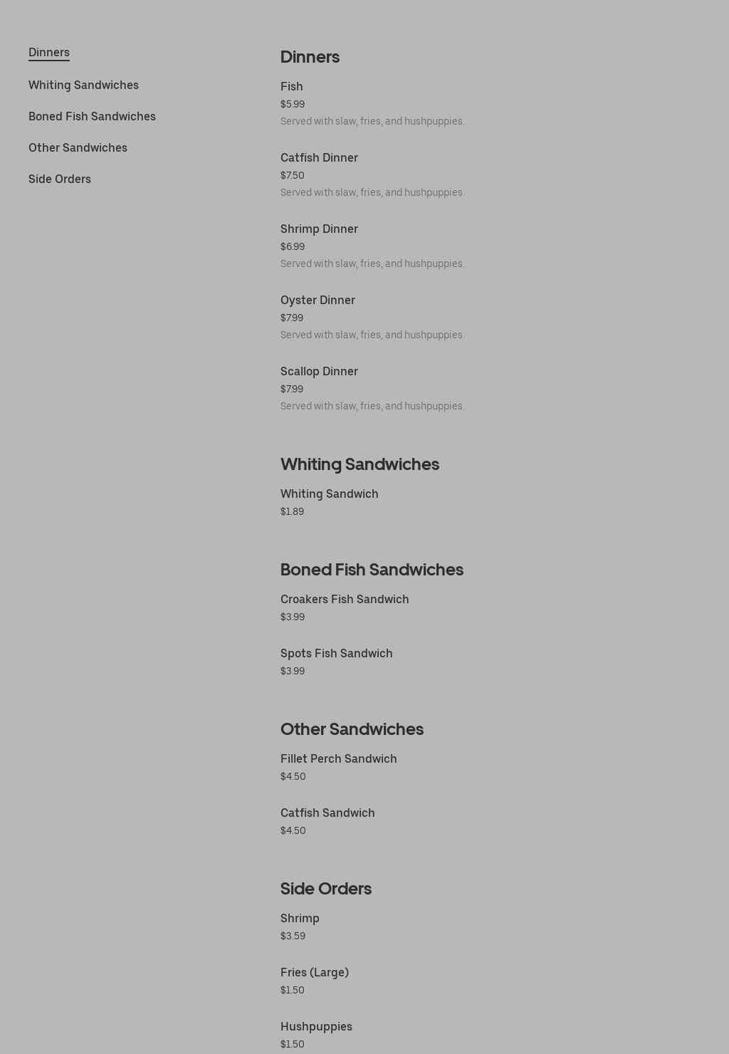 Bay island smoke shop Menu
