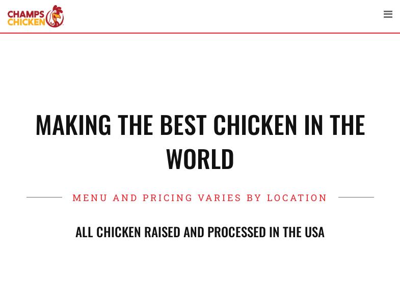 Champs Chicken Menu