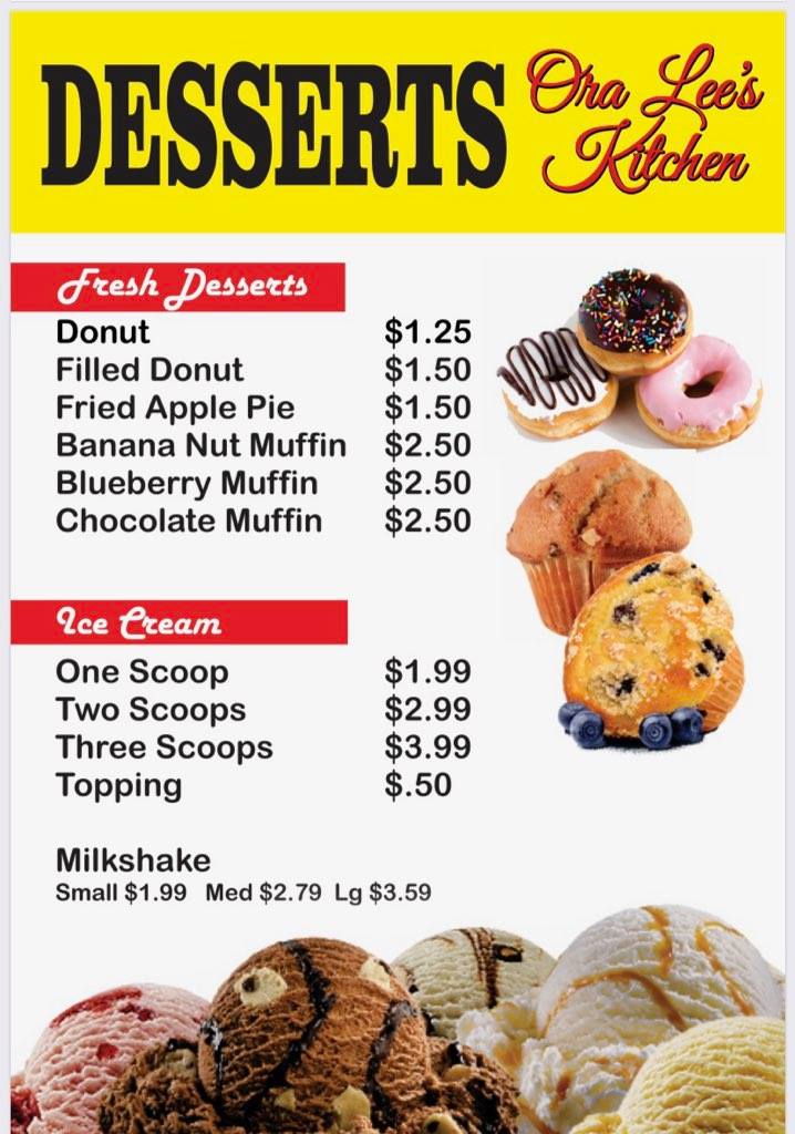 Ora lee's Kitchen Menu