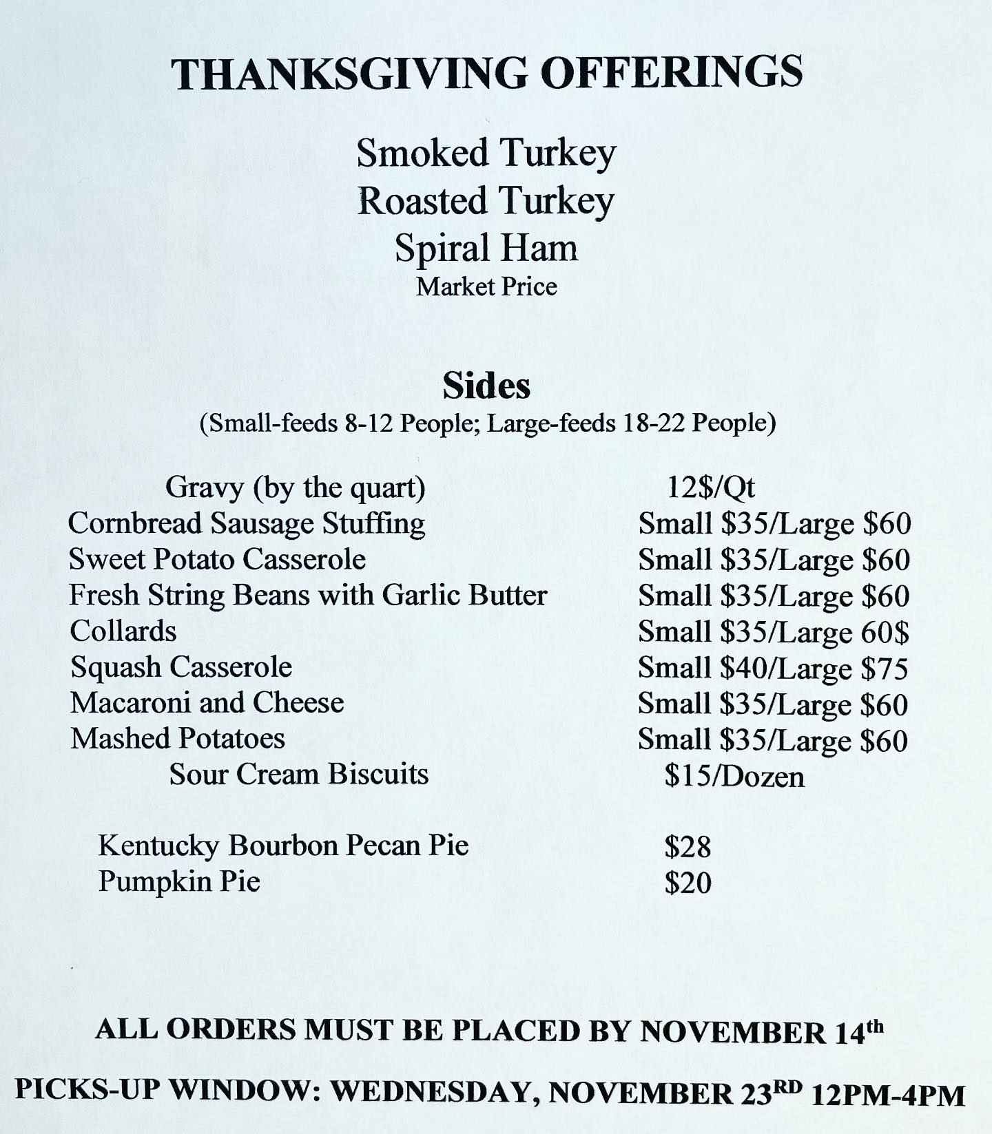 Charleston Bay Gourmet Menu