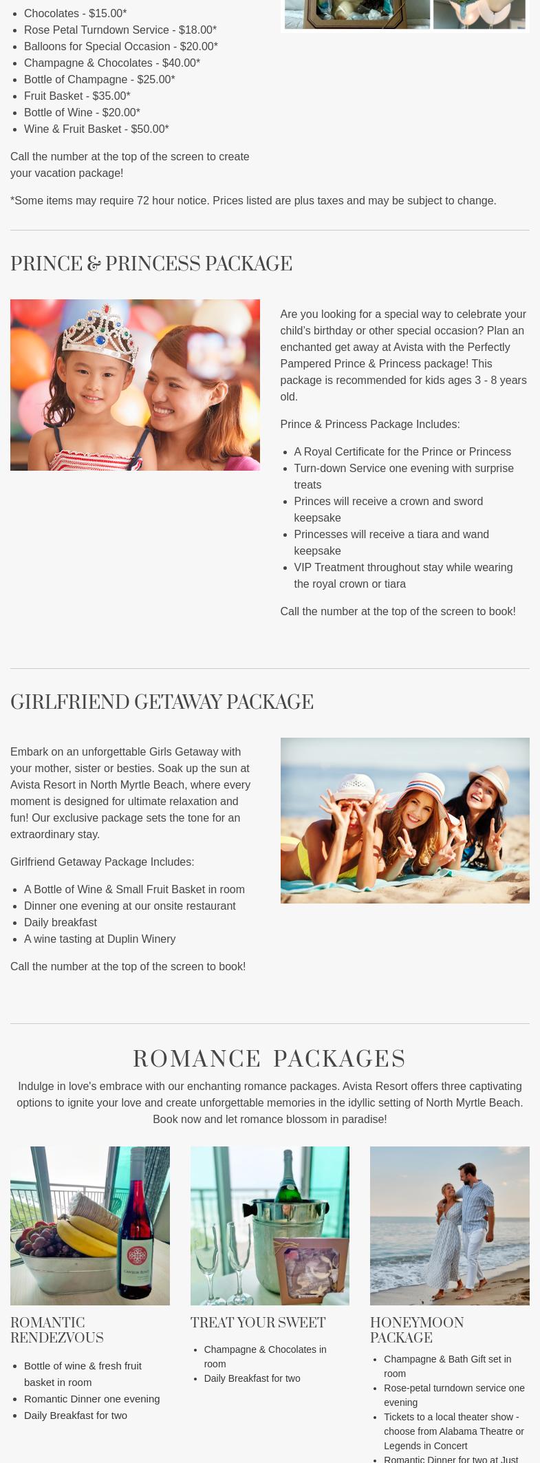 Tree Top Lounge Menu