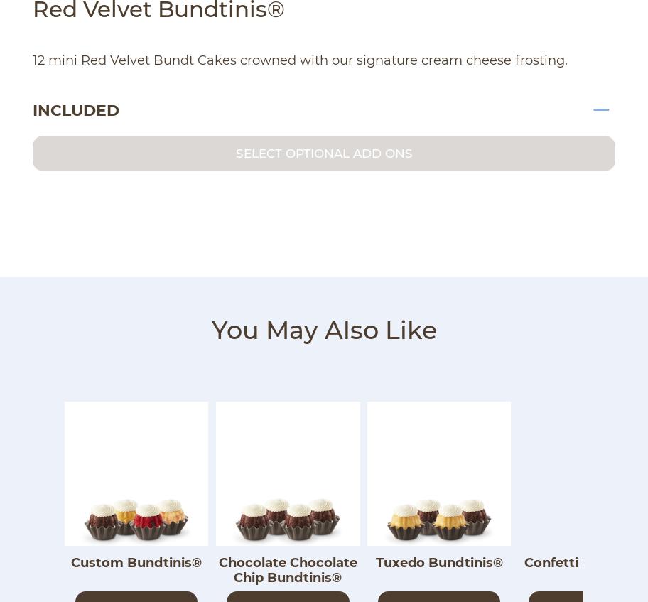 Nothing Bundt Cakes Menu