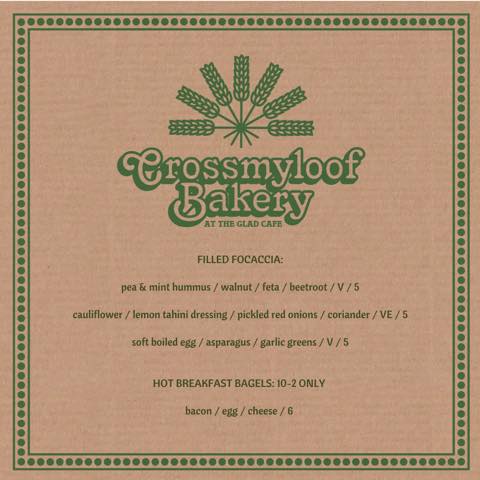 CROSSMYLOOF BAKERY Menu
